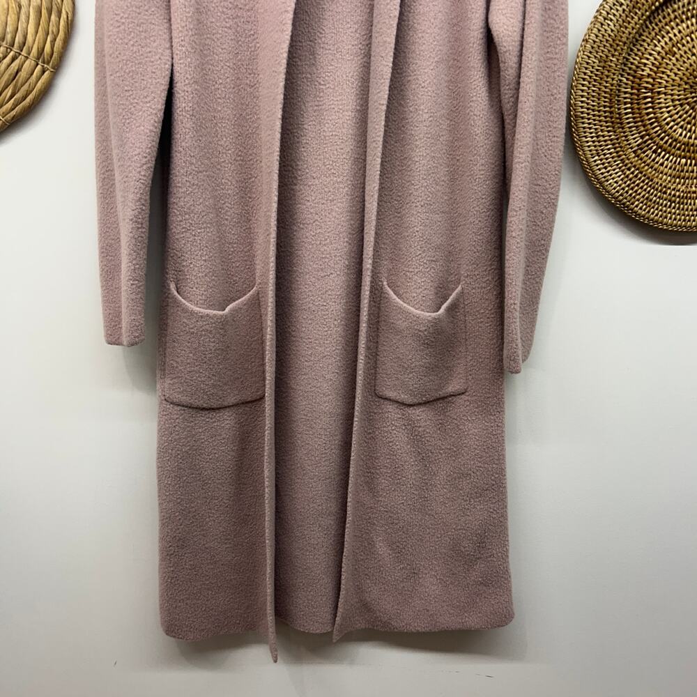 Express Pink Duster Cardigan Sweater XS Cozy Soft Knit Long Length Collared - Picture 5 of 7